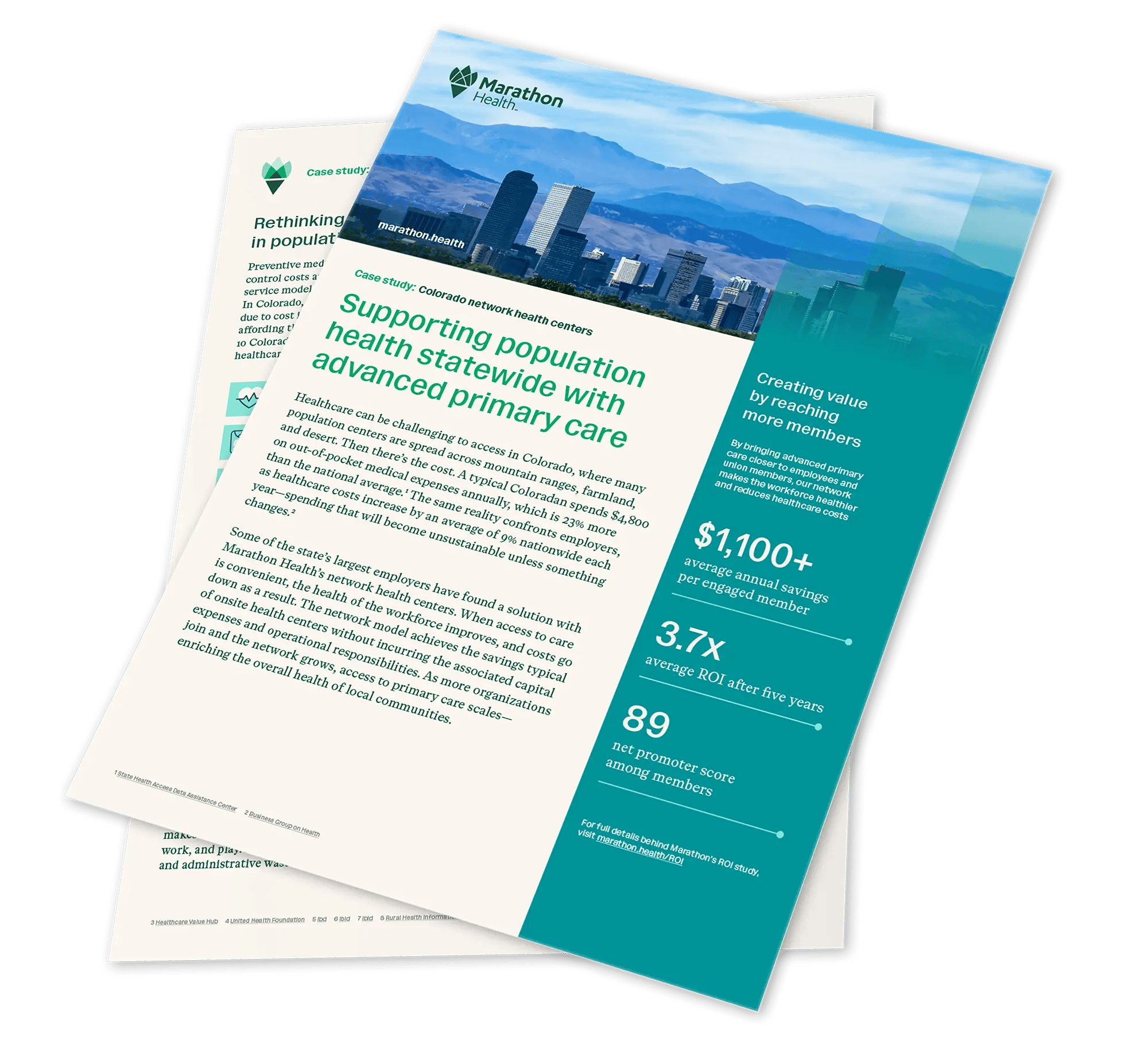Marathon Health's Colorado Network Health Centers Case Study eBook cover.