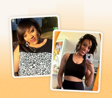 India Simpson in two photos: smiling outdoors in a patterned top, and taking a mirror selfie in athletic wear